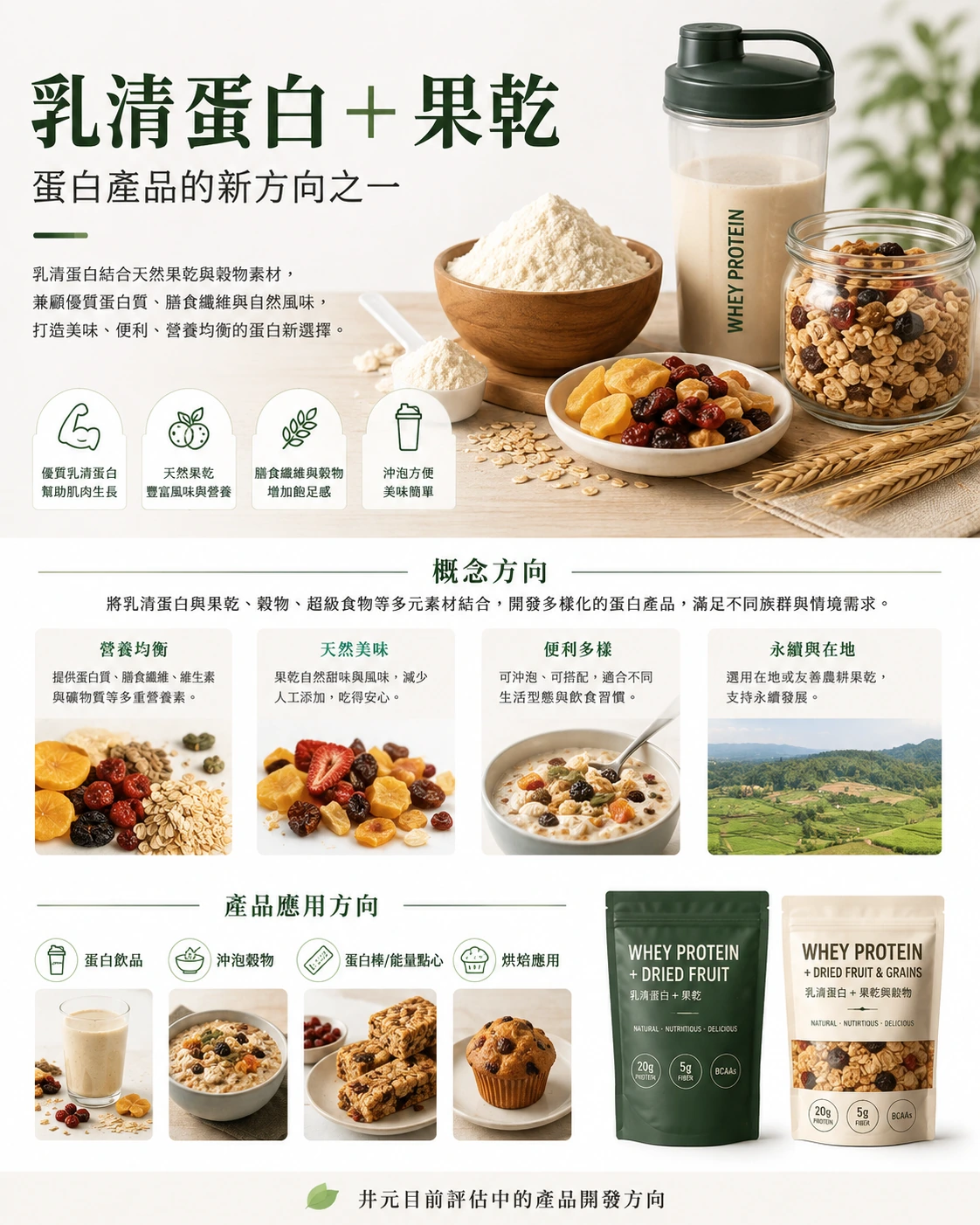 評估中的概念方向:乳清蛋白+果乾