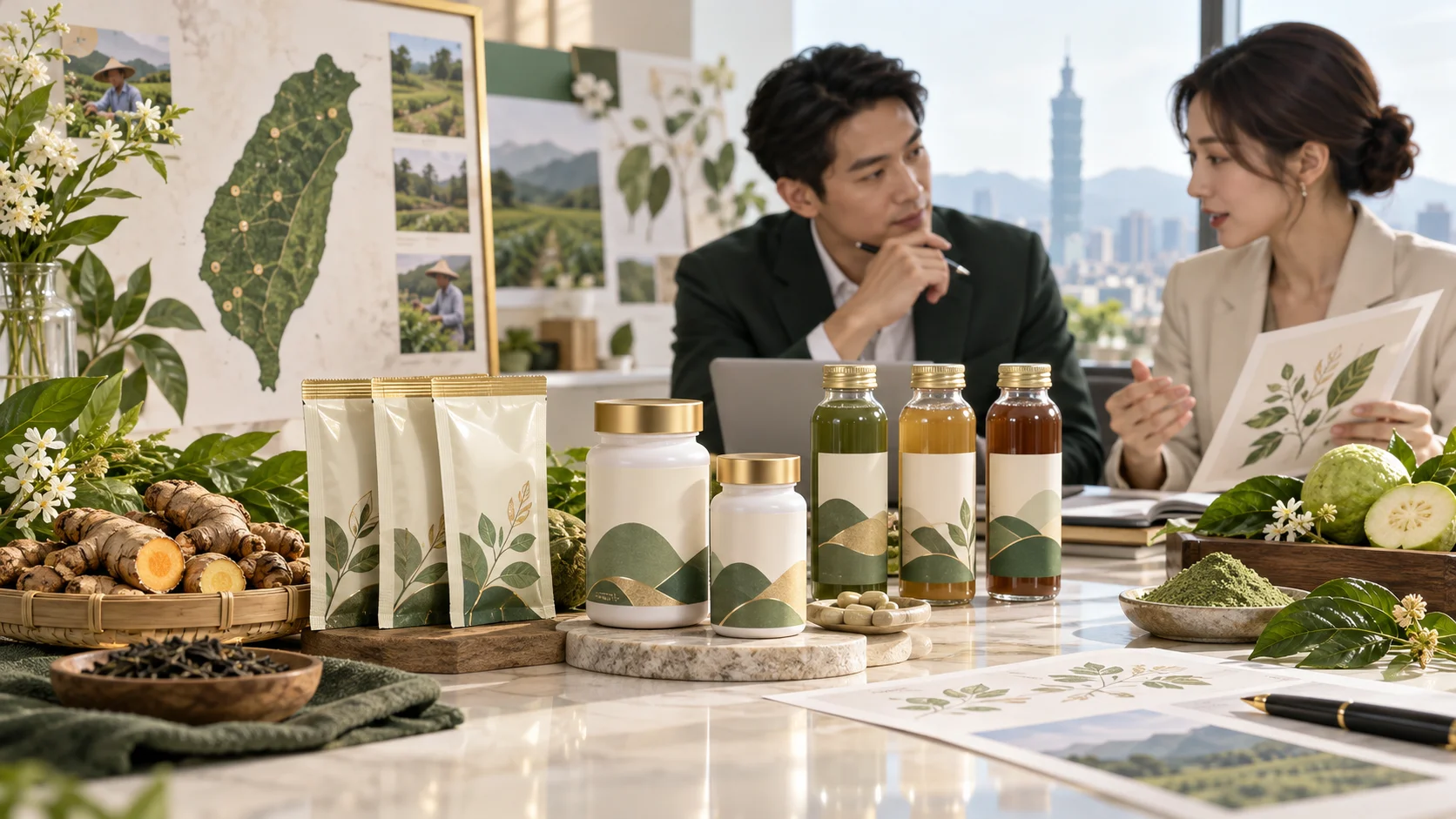 台灣特色原料發展為不同劑型的新品組合