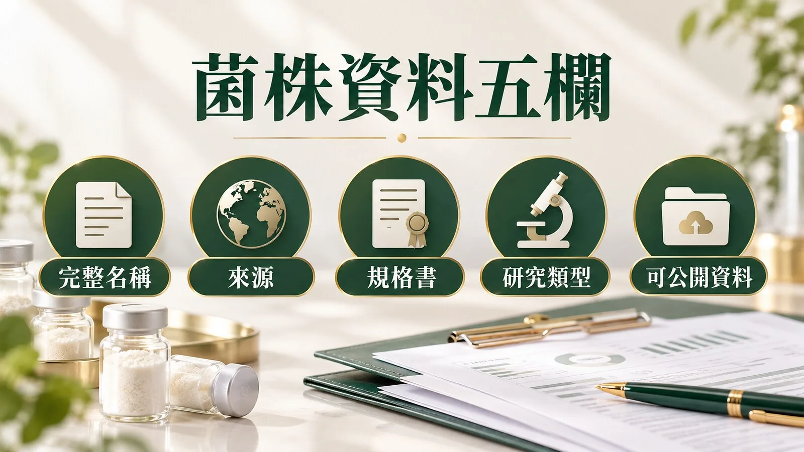 菌株資料必備五欄。