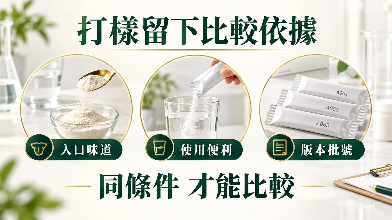 風味打樣要留下可比較的紀錄。